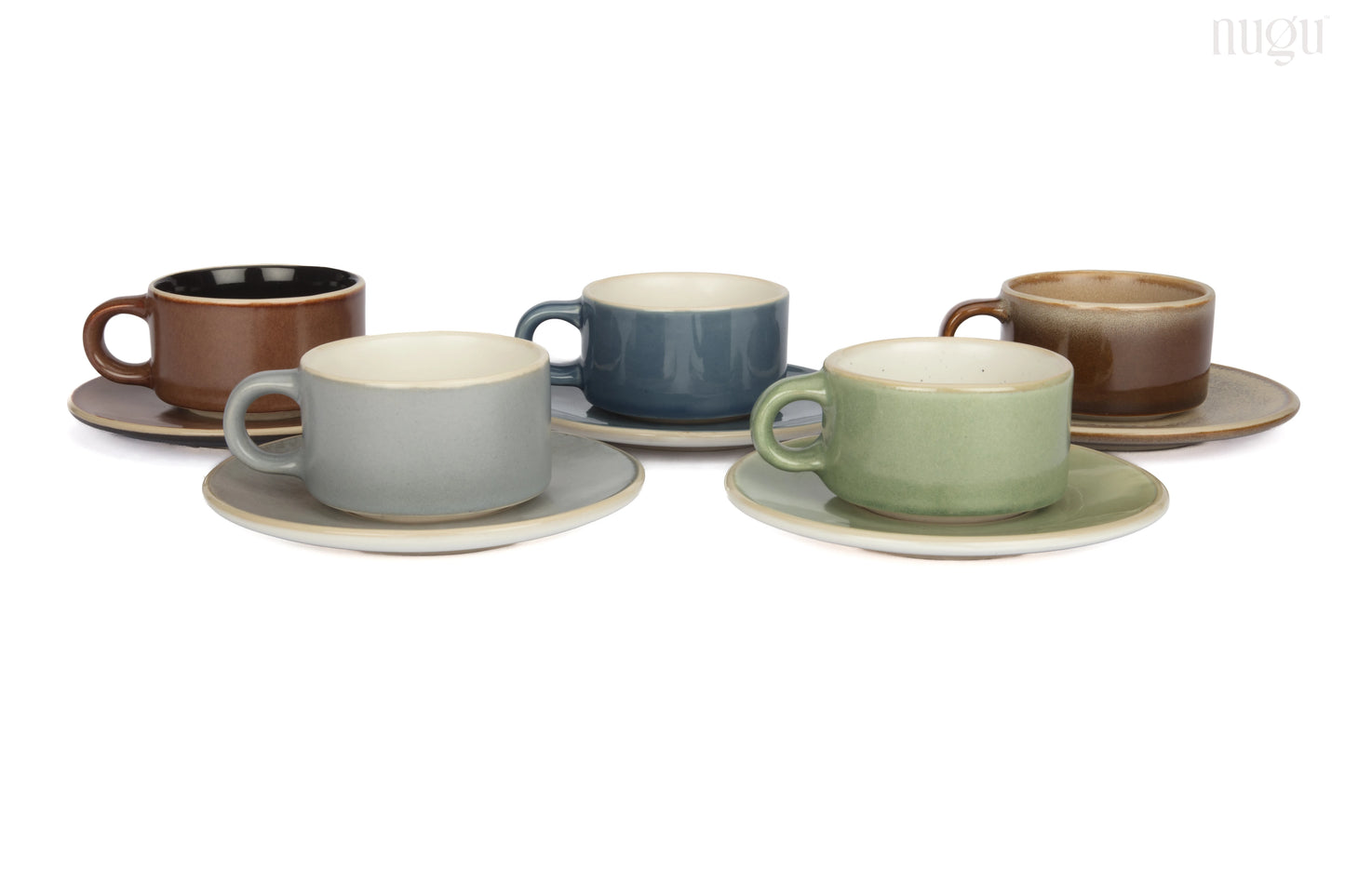 Straight Edge Mug With Saucer