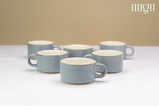 Straight Edge Mug With Saucere